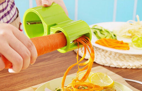 HandHeld Spiral Cutter Fruit Vegetable Slicer Built in knife sharpener