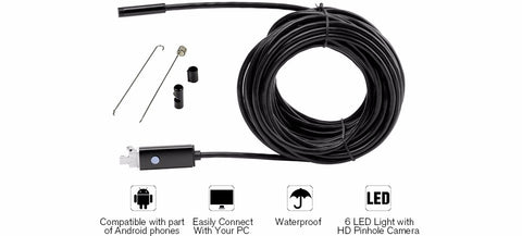 1m/2m/3.5m/5m/10m PC Android Endoscope 7mm Lens USB Endoscope Camera Waterproof Inspection Borescope Micro OTG USB Car Endoscope