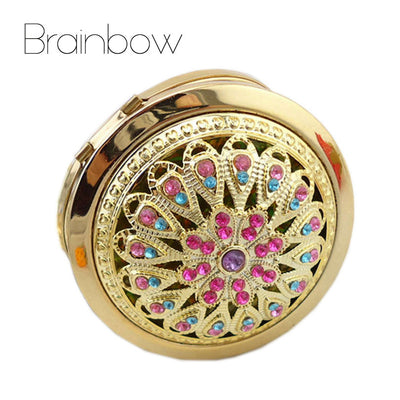 Chic Retro Vintage Classic Gold Metal Pocket Mirror