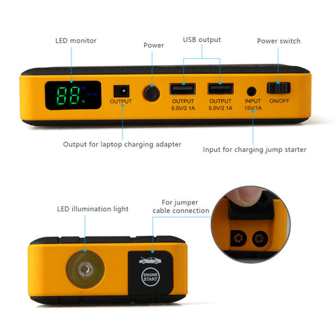 14000mah Portable Car Jump Starter Power Bank Emergency Auto Battery Booster Pack  800A Peak Current