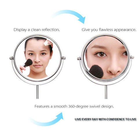 MakeUp Mirror Dual Side Normal+Magnifying Oval Stand 3 inch