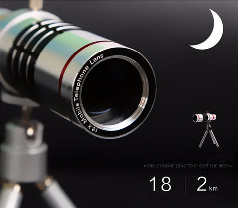 Universal Clip On 18X Telephoto Lens Mobile Phone Optical Zoom Telescope