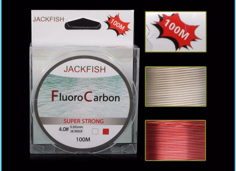 100M Fluorocarbon Fishing Line  red/clear two colors 4-32LB Carbon Fiber Leader Line