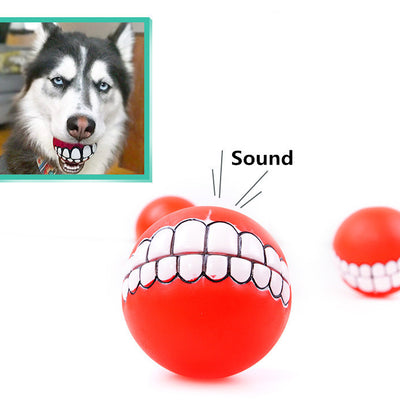 7CM dog Pet toys Ball sound For Pet squeaky chew Pet Toys for puppies pet Supplies Outdoor Cricket Bite Elastic Training Ball