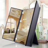 Tri-Fold Illuminated  LED Lighted Vanity Mirror Makeup Wide View Portable Travel Pocket Compact Led Mirror