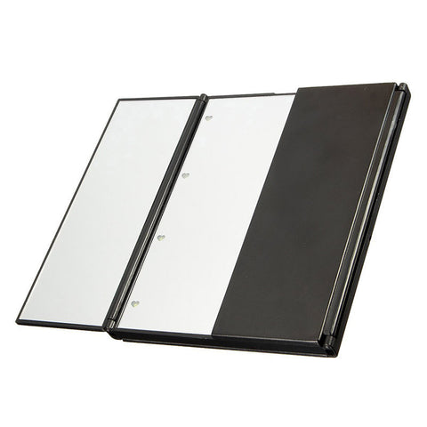 Tri-Fold Illuminated  LED Lighted Vanity Mirror Makeup Wide View Portable Travel Pocket Compact Led Mirror