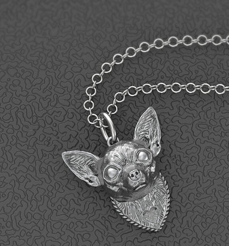 Chihuahua  necklace metal