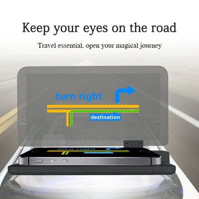 Universal H6 Smartphone Projector HUD Head Up Display Holder Car GPS Navigator Car Mount Stand Phone Holder Black Non-slip Mat