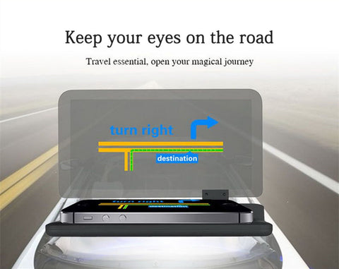 Universal H6 Smartphone Projector HUD Head Up Display Holder Car GPS Navigator Car Mount Stand Phone Holder Black Non-slip Mat