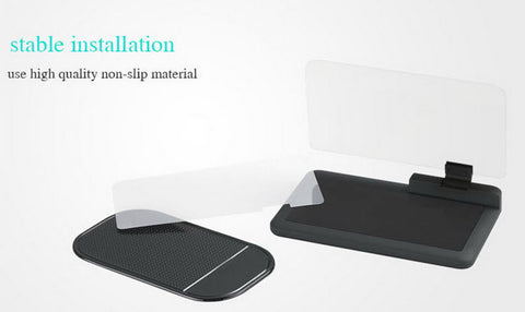 Universal H6 Smartphone Projector HUD Head Up Display Holder Car GPS Navigator Car Mount Stand Phone Holder Black Non-slip Mat