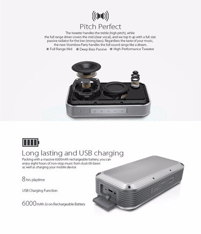 Divoom 2nd GEN Voombox party Surround 30W Bluetooth Speakers NFC Subwoofer Portable Outdoor Waterproof Music Player 6000mah