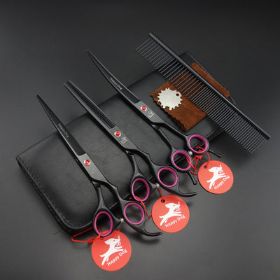 7" Professional Pet Grooming Scissors set,Straight & Thinning & Curved scissors set