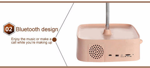 bluetooth speaker led table lamp multifunctional make up mirror rechargeable table bed lamp