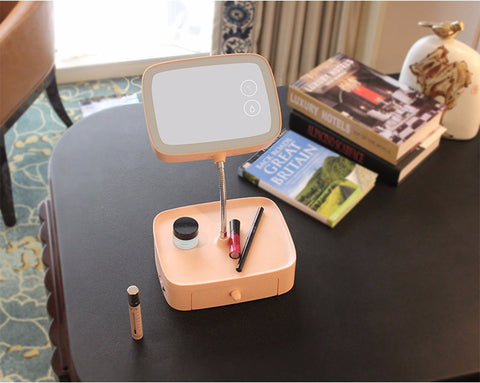 bluetooth speaker led table lamp multifunctional make up mirror rechargeable table bed lamp