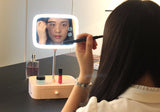 bluetooth speaker led table lamp multifunctional make up mirror rechargeable table bed lamp