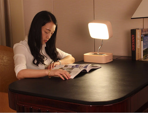 bluetooth speaker led table lamp multifunctional make up mirror rechargeable table bed lamp
