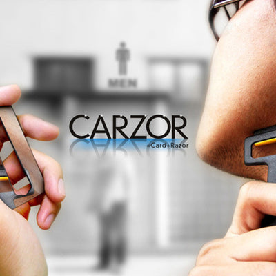 Ultraportable Card Shaver CARZOR Pocket Razor Safety Razor with Mirror & Blades