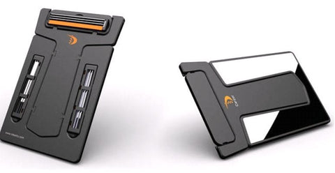 Ultraportable Card Shaver CARZOR Pocket Razor Safety Razor with Mirror & Blades