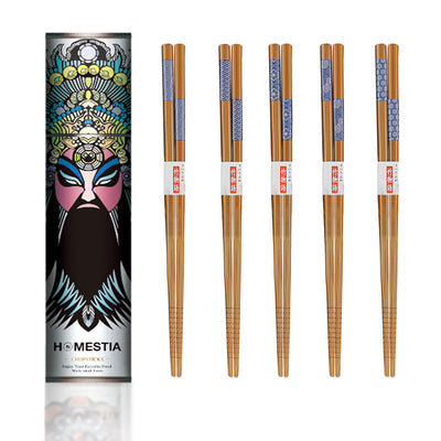 5 Pairs Japanese Style Bamboo Chopsticks