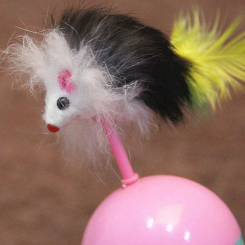 Durable Pet Cat Toys Mimi Favorite fur Mouse Tumbler Plastic Toys Balls for Cats dogs play 5.5cm