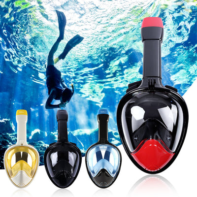 full face diving mask 180 degree wide view snorkel