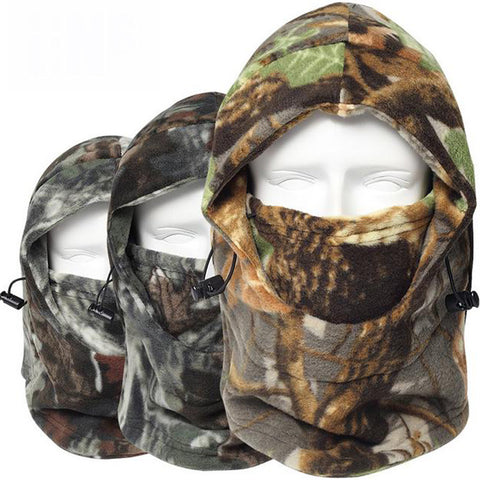 Fleece Camouflage Cap Balaclava Outdoor Trekking Riding Ski Hunting Fishing Wind-proof Mask