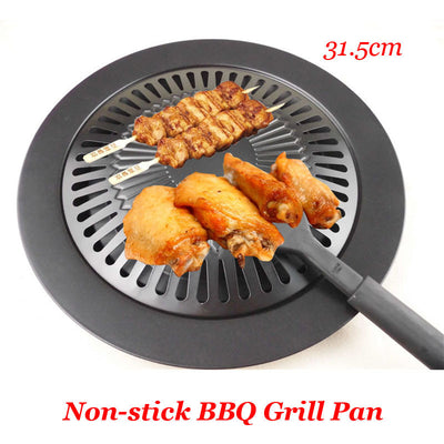 Non-stick Gas Grill Pan Refined Iron Black Barbecue BBQ Frying Roasting Pans