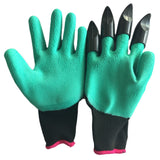 1 Pair Rubber Polyester Builders Garden Work Latex Gloves 4 ABS Plastic Claws High Quality
