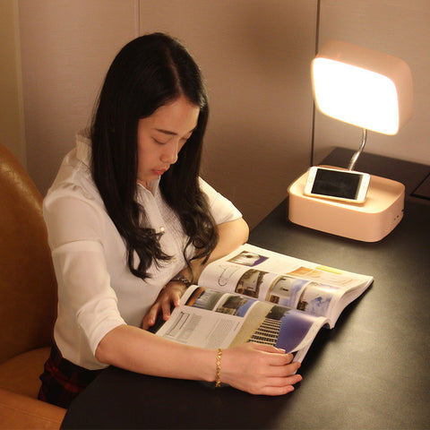 bluetooth speaker led table lamp multifunctional make up mirror rechargeable table bed lamp
