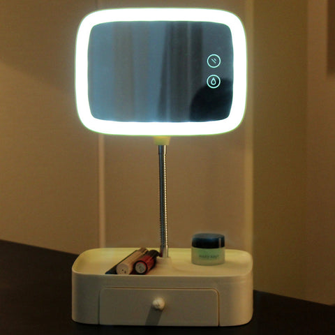 bluetooth speaker led table lamp multifunctional make up mirror rechargeable table bed lamp