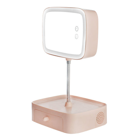 bluetooth speaker led table lamp multifunctional make up mirror rechargeable table bed lamp