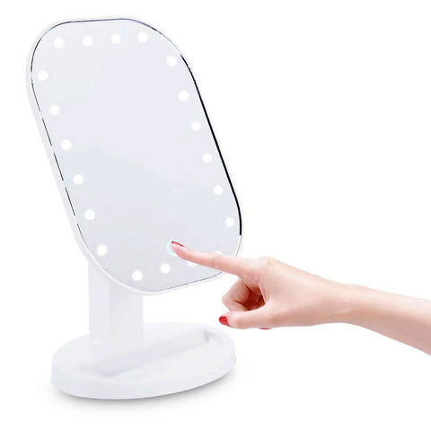 Touch Screen Makeup Mirror 20 LED Light 180 Rotating Mirror Women Cosmetic Professional Vanity Mirror Free 10X Magnifier