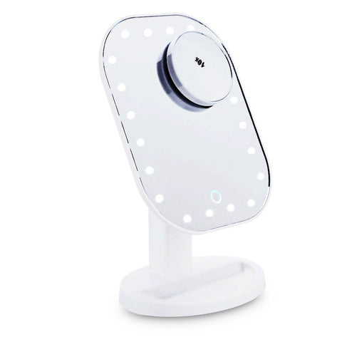 Touch Screen Makeup Mirror 20 LED Light 180 Rotating Mirror Women Cosmetic Professional Vanity Mirror Free 10X Magnifier