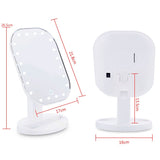 Touch Screen Makeup Mirror 20 LED Light 180 Rotating Mirror Women Cosmetic Professional Vanity Mirror Free 10X Magnifier