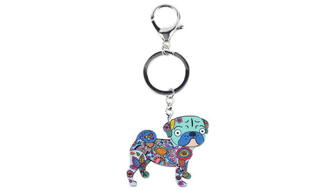 Pug Dog KeyChain Key Ring
