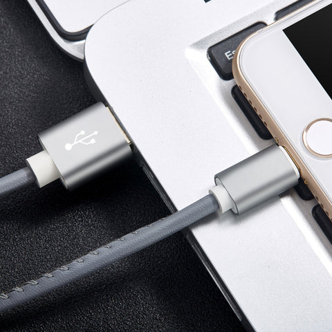 20cm / 100cm Super Strong Leather Metal Plug Micro USB Cable for iPhone 6 6s Plus 5s 5 iPadmini / Samsung / Xiaomi