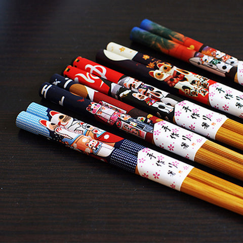 5 PairsTop Grade Japanese Style Bamboo