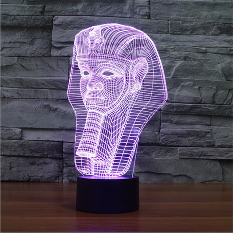 Free Ship Pharaoh Table lamp 7 Colors Changing Desk Lamp 3D Lamp Novelty Led Night Light USB LED Light luminaria Nightlights