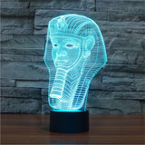 Free Ship Pharaoh Table lamp 7 Colors Changing Desk Lamp 3D Lamp Novelty Led Night Light USB LED Light luminaria Nightlights