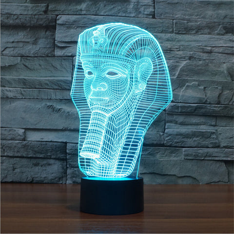 Free Ship Pharaoh Table lamp 7 Colors Changing Desk Lamp 3D Lamp Novelty Led Night Light USB LED Light luminaria Nightlights