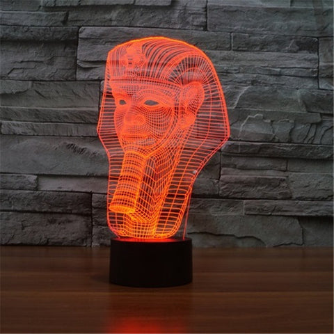 Free Ship Pharaoh Table lamp 7 Colors Changing Desk Lamp 3D Lamp Novelty Led Night Light USB LED Light luminaria Nightlights