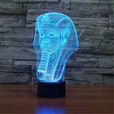 Free Ship Pharaoh Table lamp 7 Colors Changing Desk Lamp 3D Lamp Novelty Led Night Light USB LED Light luminaria Nightlights