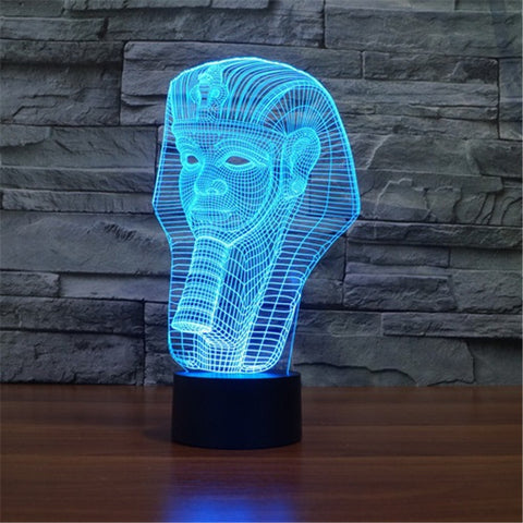 Free Ship Pharaoh Table lamp 7 Colors Changing Desk Lamp 3D Lamp Novelty Led Night Light USB LED Light luminaria Nightlights