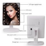 22 LED Touch Screen Makeup Mirror Professional Vanity Mirror Lights Health Beauty Adjustable Countertop 180 Rotating