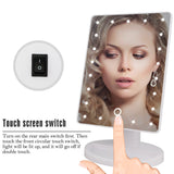 22 LED Touch Screen Makeup Mirror Professional Vanity Mirror Lights Health Beauty Adjustable Countertop 180 Rotating