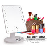 22 LED Touch Screen Makeup Mirror Professional Vanity Mirror Lights Health Beauty Adjustable Countertop 180 Rotating