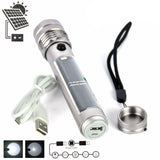 3W Solar Flashlight Work Lamp Portable Outdoor Sport Camping Hiking Lighting 3 Modes USB Rechargeable Power Bank for Phones