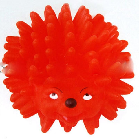Mini Hedgehog Shape Pet Dog Puppy Squeaky Chew Toy Squeaker Ball Funny Toys Random Color