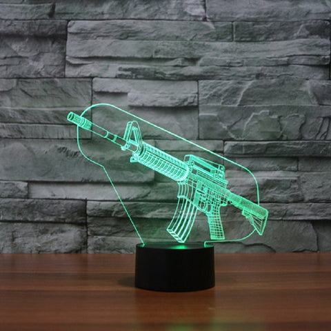 Submachine gun 3d Night lamp