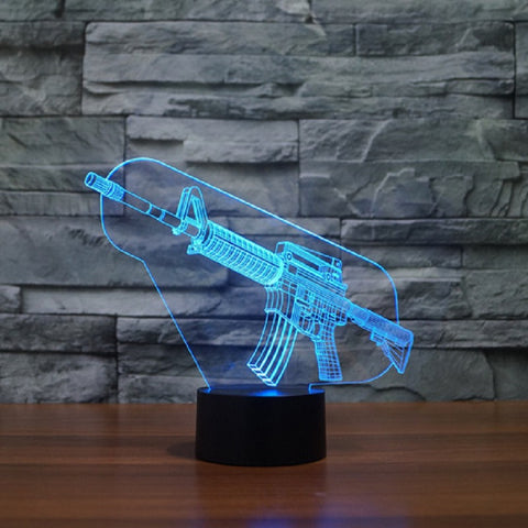 Submachine gun 3d Night lamp